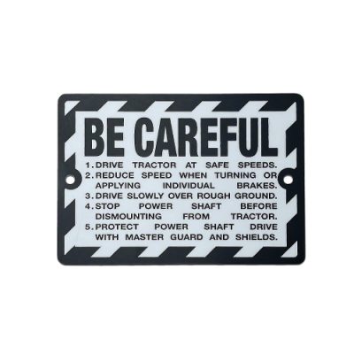John Deere Be Careful Plate Emblem for years 1948-1958