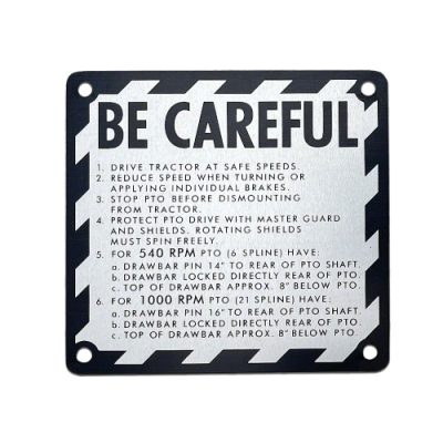 John Deere Be Careful Plate Emblem for years 1961-72