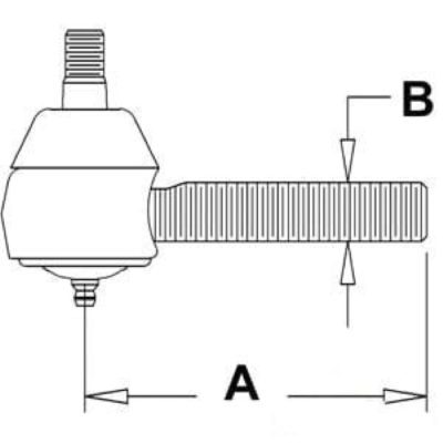 Front Drag Link End Left Hand Threads