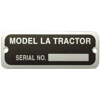 JD Serial Number Tag with Rivets