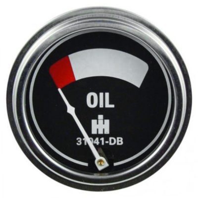IH Engine Mount Oil Gauge, Black Face