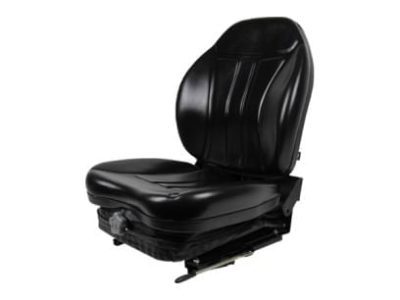 Black High-Back Seat with Integrated Suspension