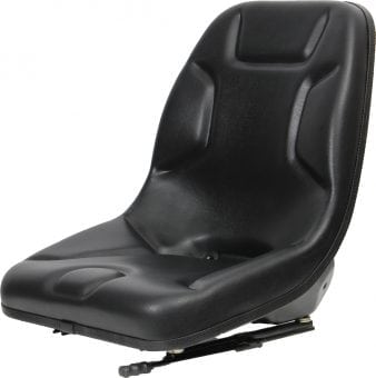 Ultra High-Back Steel Pan Seat – Ideal for Skid Steers Black Vinyl