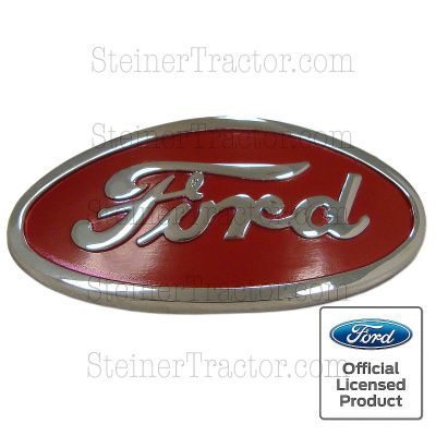 Ford 8N Chrome Red and Black Die Cast Emblem