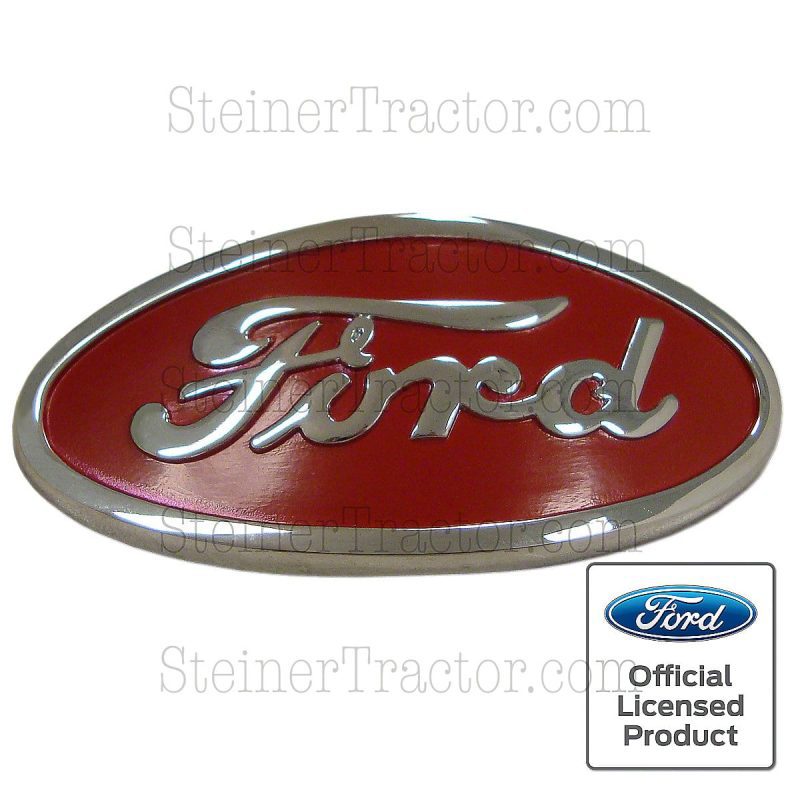 Ford 8N Chrome Red and Black Die Cast Emblem