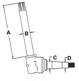 Spindle AR55179 (LH/RH), Standard Non-Adj Front Axle