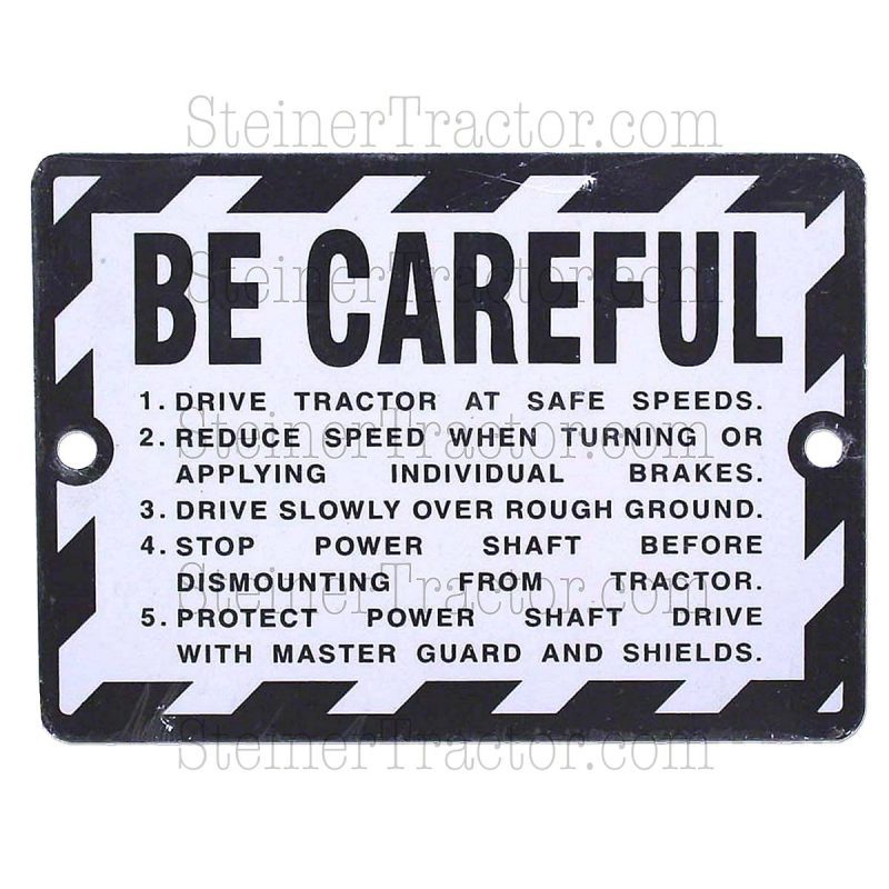 John Deere Be Careful Plate Emblem for years 1948-1958