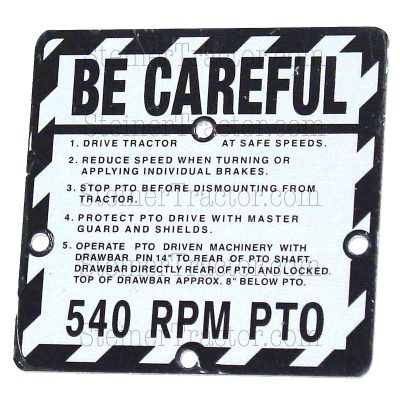 John Deere Be Careful Plate Emblem for years 1959-60