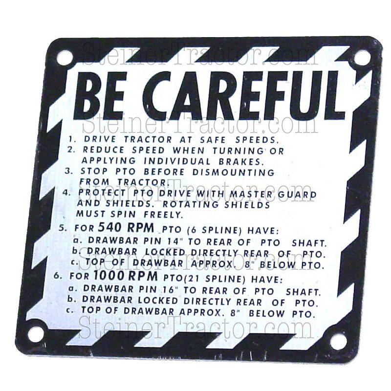 John Deere Be Careful Plate Emblem for years 1961-72