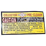 Precleaner Assembly Decal