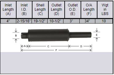 Muffler for Farmall/IH 706, 756 & 856