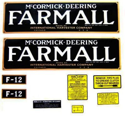 IH F-12 DECAL SET