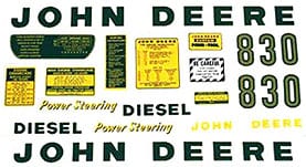JD 830 2 CYL DIESEL DECAL