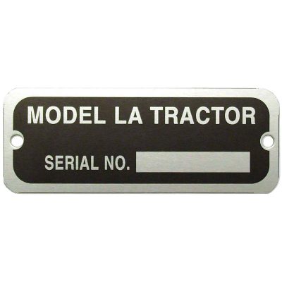 JD Serial Number Tag with Rivets