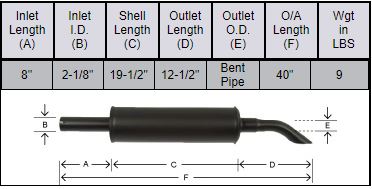 Massey Ferguson 165, 175, 180 Muffler