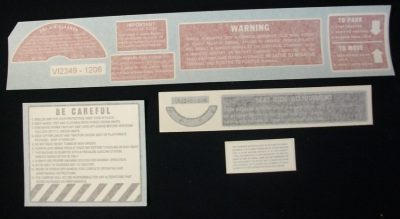 IH 1206 CHASIS DECAL SET