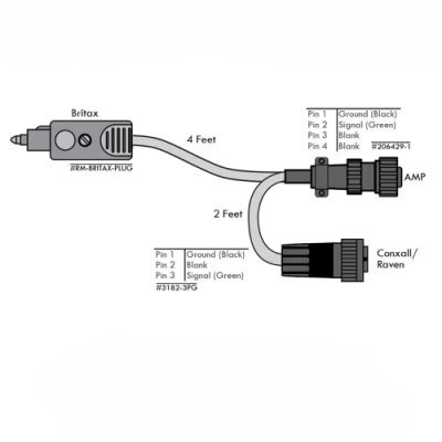 Adapt Britax Radar Cable to 4-Pin AMP Connector