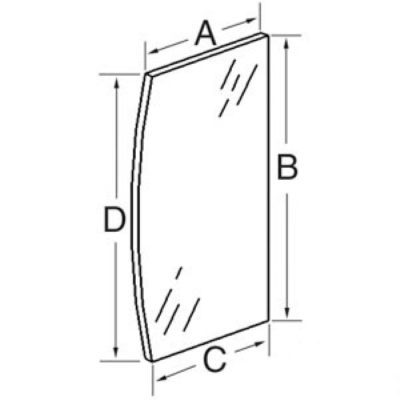 RH Lower Glass Windshield